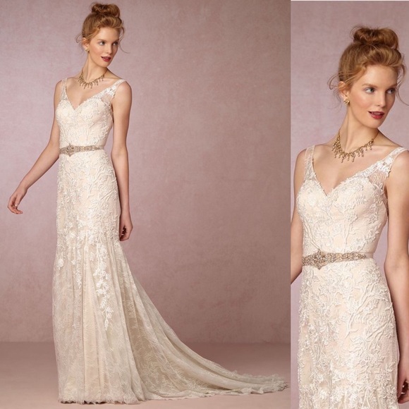 Anthropologie Dresses & Skirts - BHLDN Anthropologie Elisha Ivory Lace Wedding Gown